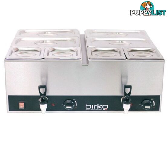 Bain maries - Birko 1110102 - Double pan countertop bain marie with taps - Catering Equipment