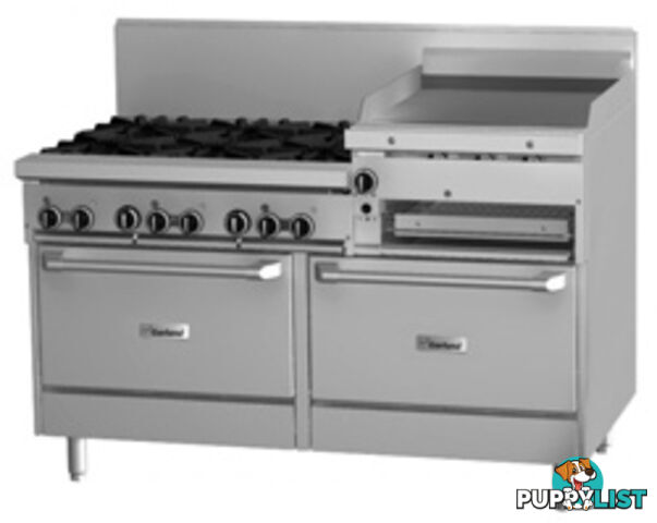 Oven ranges - Garland GF60-6R24RR - 6 gas burners, 600mm griddle, salamander, double oven range