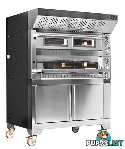 Pizza ovens - Fornitalia MG2 105/105 - Double deck electric pizza oven - Catering Equipment