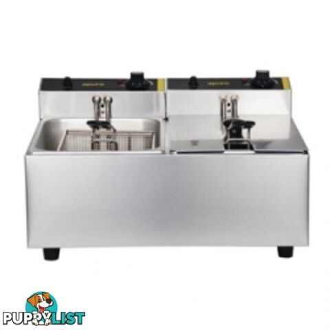 Fryers - Apuro DL891-A - Double Basket Benchtop Deep Fryer - Catering Equipment - Restaurant