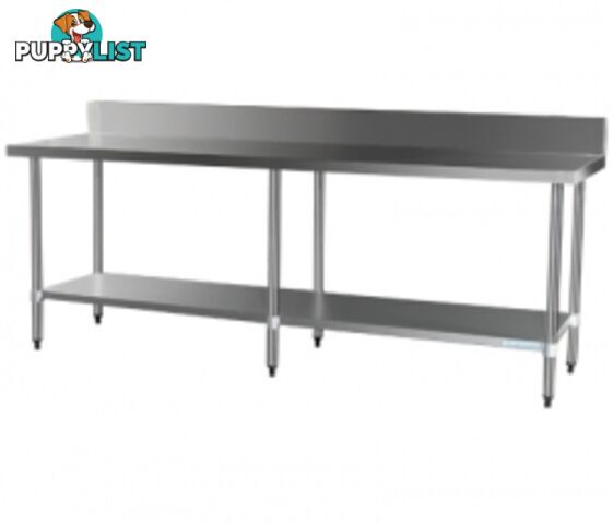 Stainless steel - Brayco 2400SP - Splashback Stainless Steel Bench (700mmWx2400mmL) - Catering