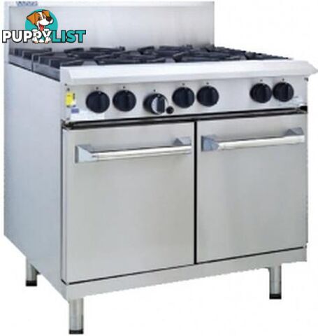 Oven ranges - Luus RS-4B3P - 4 burner, 300mm hotplate gas oven range - Catering Equipment