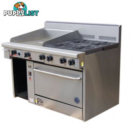 Oven ranges - Goldstein PFC-12G-6-28 - 6 gas burner, 300mm griddle convection oven range - Catering