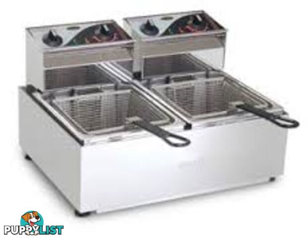 Fryers - Roband F28 - Countertop double pan 2 x 8L 15amp - Catering Equipment - Restaurant Equipment