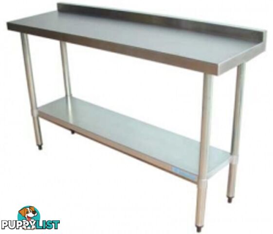 Stainless steel - Brayco 15045SP - Narrow Splashback Bench (450mmWx1500mmL) - Catering Equipment