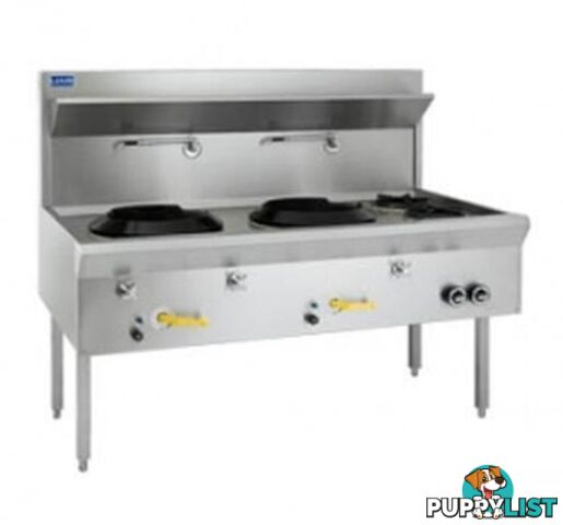 Woks - Luus WF-2C2B - traditional wok 2 chimney, 2 open burners - Catering Equipment