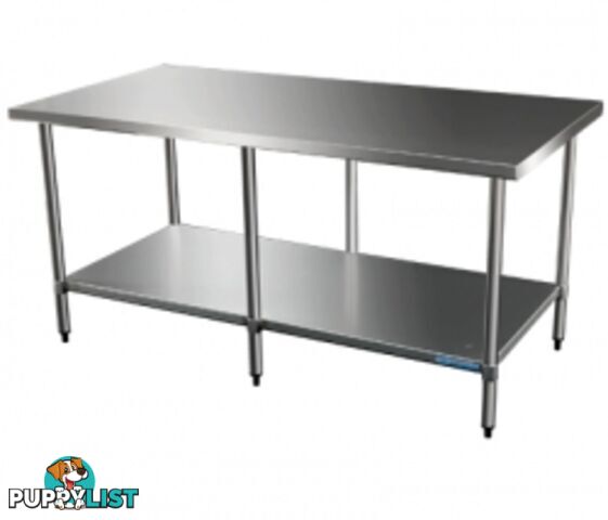 Stainless steel - Brayco 3084 - Flat Top Stainless Steel Bench (762mmWx2134mmL) - Catering Equipment