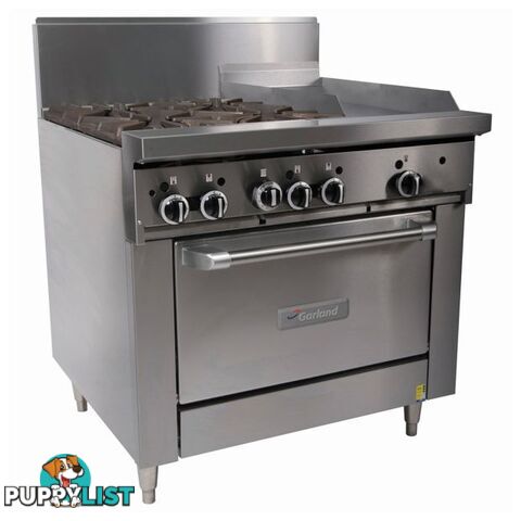 Oven ranges - Garland GFE36-4G12C - 4 burners, 300mm griddle gas convection oven range - Catering