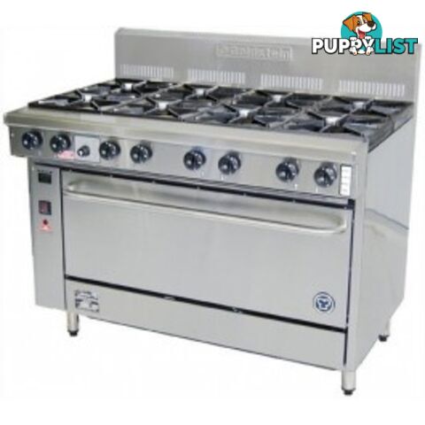 Oven ranges - Goldstein PF-8-40 - 8 gas burner wide static oven range - Catering Equipment