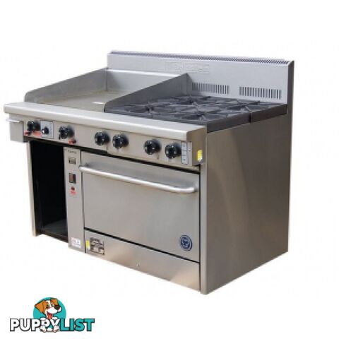 Oven ranges - Goldstein PF-24G-4-28 - 4 gas burner, 600mm griddle static oven range - Catering