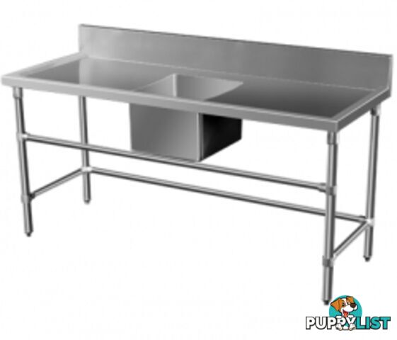 Stainless steel - Brayco SS-RL - Single Bowl Stainless Steel Sink (700mmWx1800mmL) - Catering