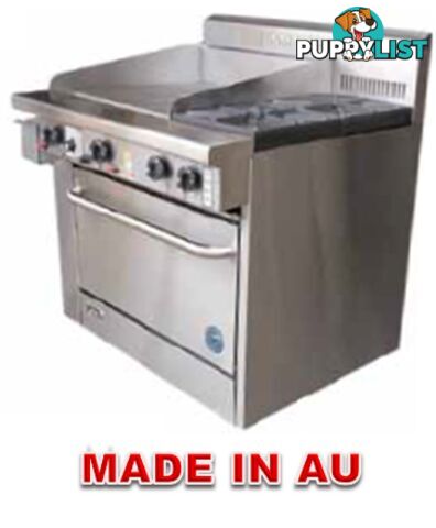 Oven ranges - Goldstein PF-24G-2-28FF - 2 gas burners, 600mm griddle fan-forced oven range