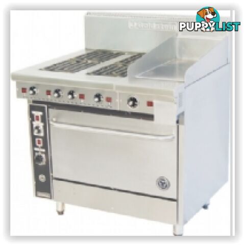 Oven ranges- Goldstein PE-4S-12G-28 - 4 burner, 300mm griddle electric oven range - Catering