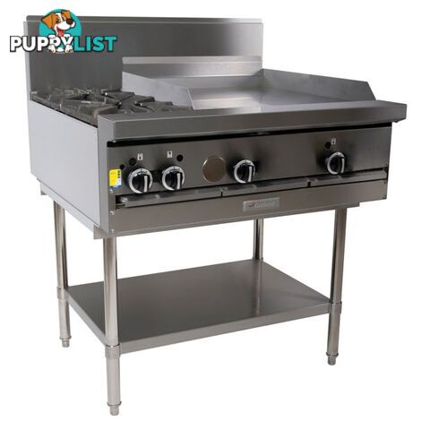 Cooktops - Garland GF36-2G24T - 2 gas burners, 600mm griddle modular top - Catering Equipment