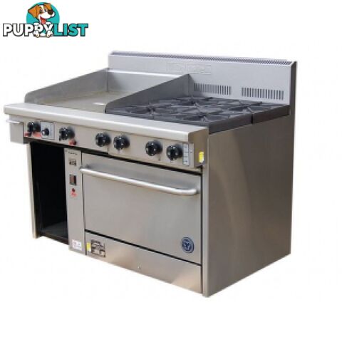 Oven ranges - Goldstein PFC-24G-4-28 - 4 gas burner, 600mm griddle convection oven range - Catering