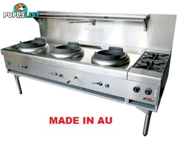 Woks - Goldstein CWA3B2 - Triple wok burner, 2 side burners - Catering Equipment - Restaurant