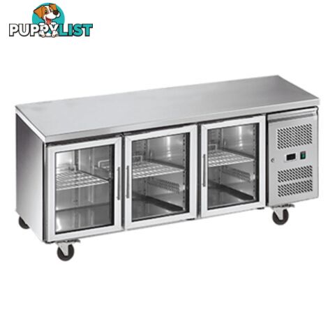 Refrigeration - Undercounters - Exquisite USC400G - Glass 3-door - Catering Equipment - Restaurant