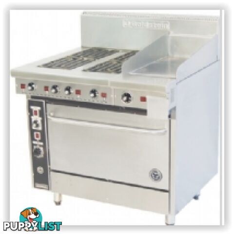 Oven ranges- Goldstein PEC-4S-12G-28 - 4 burner, 300mm griddle electric convection oven range