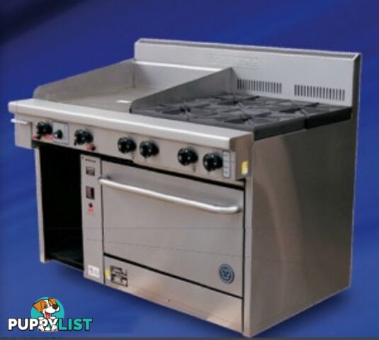 Oven ranges - Goldstein PFC-12G-4-28 - 4 gas burners, 300mm griddle convection oven range