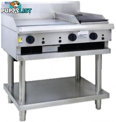 Grill/BBQs - Luus CS-6P3C - 600mm hotplate, 300mm chargrill - Catering Equipment