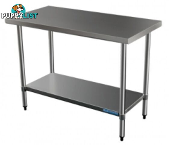 Stainless steel - Brayco 2436 - Flat Top Stainless Steel Bench (610mmWx914mmL) - Catering Equipment