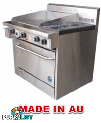 Oven ranges - Goldstein PF-24G-2-28 - 2 gas burners, 600mm griddle static oven range - Catering