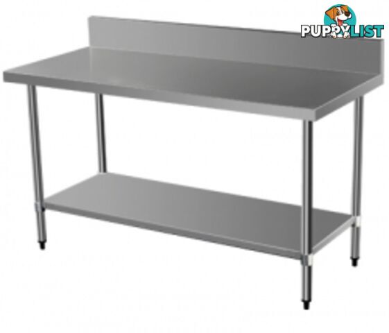 Stainless steel - Brayco 1200SP - Splashback Stainless Steel Bench (700mmWx1200mmW) - Catering