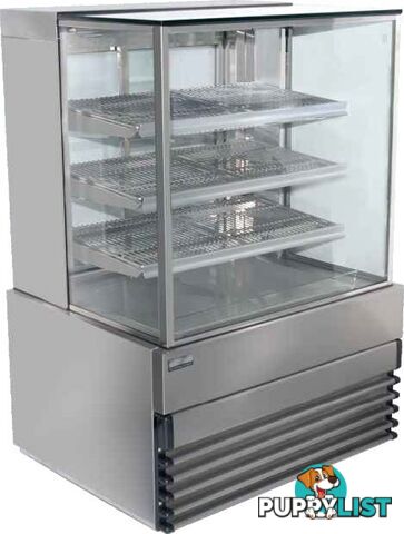 Heated displays - Koldtech KT.SQHCD.9 - 900mm, 4 tier, square glass - Catering Equipment