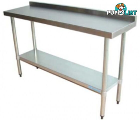 Stainless steel - Brayco 18045SP - Narrow Splashback Bench (450mmWx1500mmL) - Catering Equipment