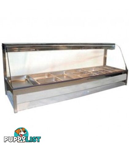 Bain maries - Roband E16/RD - 6 1/2GN  pans, straight glass hot food bar - Catering Equipment