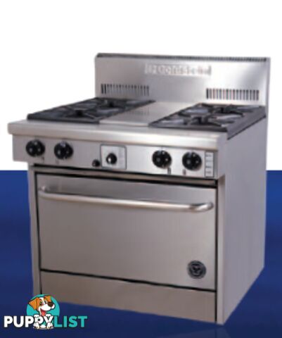 Oven ranges - Goldstein PFC-4-28E - 4 gas burners, 711mm electric convection oven range - Catering