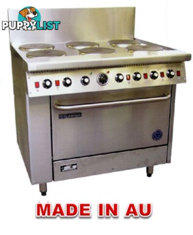 Oven ranges- Goldstein PE-6S-28FF - 6 burner fan-forced electric oven range - Catering Equipment