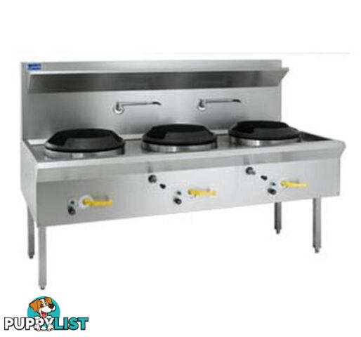 Woks - Luus WL-2C2B - dual waterless wok with 2 open burners - Catering Equipment