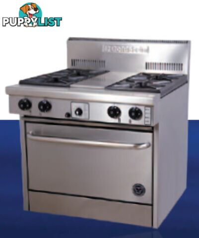 Oven ranges - Goldstein PF-4-28FF - 4 gas burners, 711mm fan-forced oven range - Catering Equipment