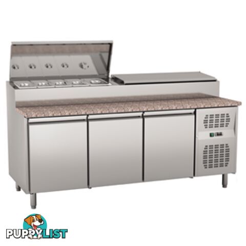 Refrigeration - Exquisite MTC360H - 3-door preparation counter/pizza bar - Catering Equipment