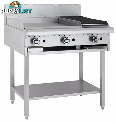 Grill/BBQs - Luus BCH-6P3C - 600mm hotplate, 300mm chargrill - Catering Equipment