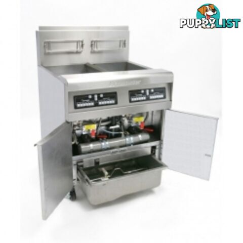 Fryers - Frymaster FPP245ESD - 2 x 25L gas fryer with auto filtration - Catering Equipment