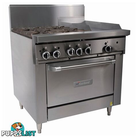 Oven ranges - Garland GF36-4G12R - 4 burners, 300mm griddle gas oven range - Catering Equipment