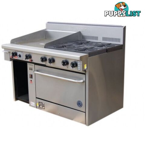 Oven ranges - Goldstein PF-12G-6-28FF - 6 gas burner, 300mm griddle fan-forced oven range - Catering