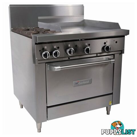 Oven ranges - Garland GF36-2G24R - 2 burners, 600mm griddle gas oven range - Catering equipment