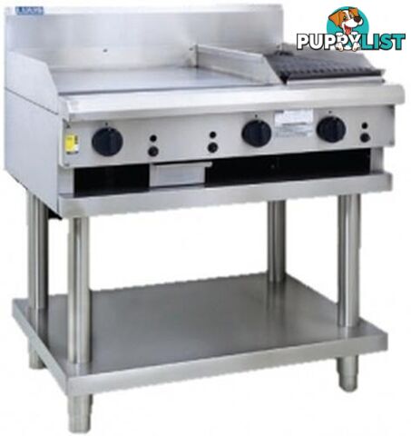 Grill/BBQs - Luus CS-9P3C - 900mm hotplate, 300mm chargrill - Catering Equipment