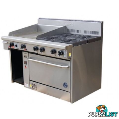 Oven ranges - Goldstein PF-36G-2-28FF - 2 gas burner, 900mm griddle fan-forced oven range - Catering