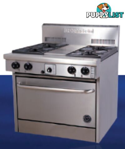 Oven ranges - Goldstein PF-4-28EFF - 4 gas burners, 711mm fan-forced electric oven range - Catering