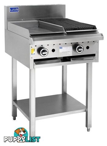 Grill/BBQs - Luus BCH-3P3C - 300mm hotplate, 300mm chargrill - Catering Equipment