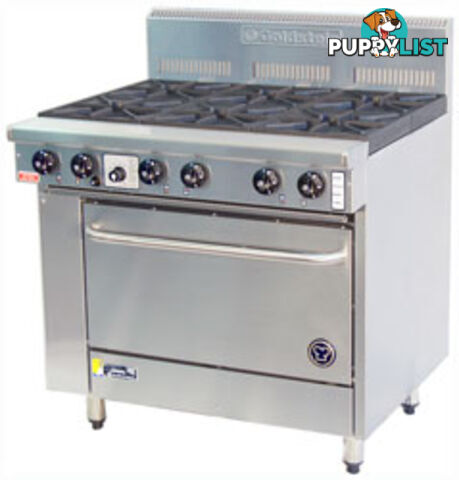 Oven ranges - Goldstein PFC-6-28E - 6 gas burners electric convection oven range - Catering Equipment