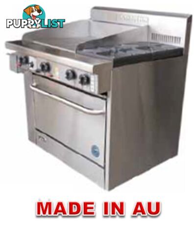 Oven ranges - Goldstein PFC-24G-2-28 - 2 gas burners, 600mm griddle convection oven range