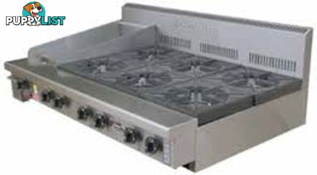 Cooktops - Goldstein PFB-12G-4 - 4 gas burners cooktop, 300mm griddle - Catering Equipment