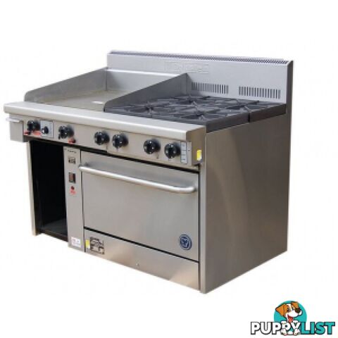 Oven ranges - Goldstein PF-36G-2-28 - 2 gas burner, 900mm griddle static oven range - Catering