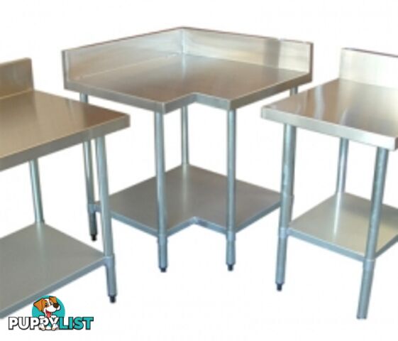 Stainless steel - Brayco Corner Unit - Stainless Steel Bench (900mmWx900mmL) - Catering Equipment