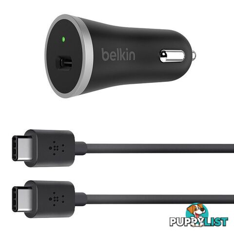 Belkin 15W USB-C Car Charger with USB-C Cable - Black